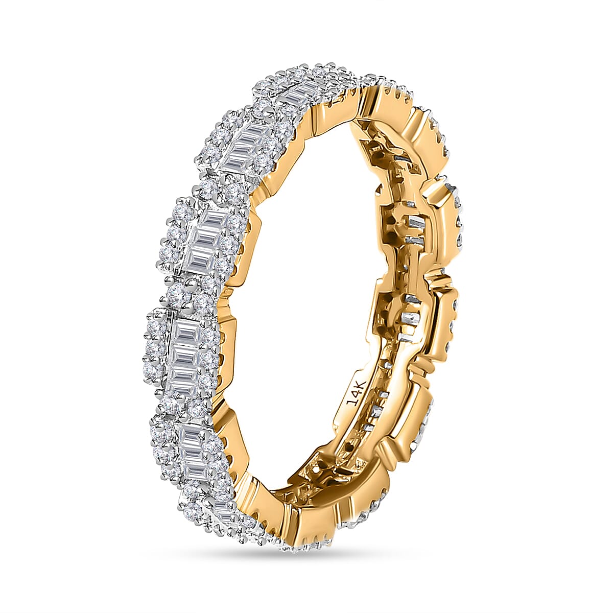 14K Yellow Gold SGL Certified Diamond (I1-I2 / G/H) Wedding Band Ring 1.00 Ct. 7508080 9