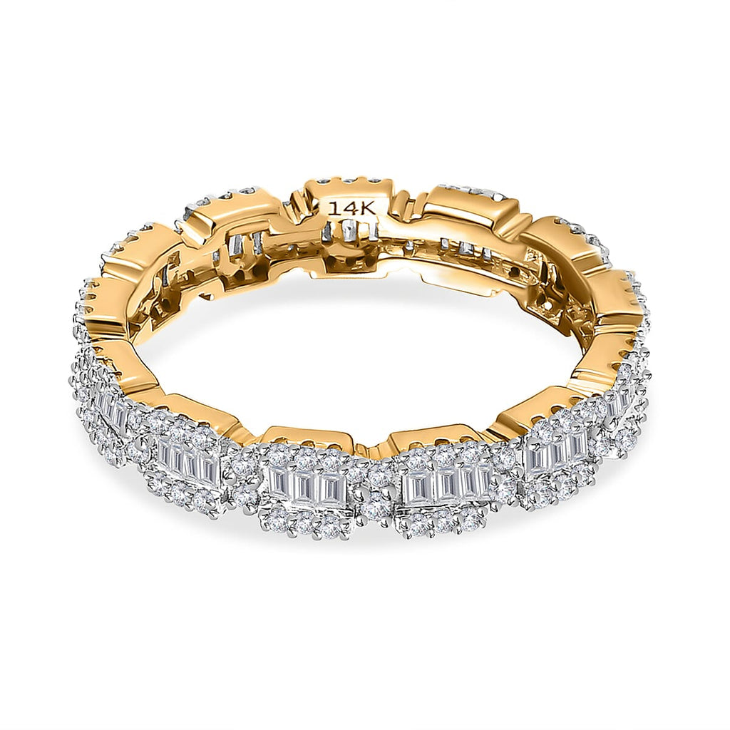 14K Yellow Gold SGL Certified Diamond (I1-I2 / G/H) Band Ring 1.00 Ct.