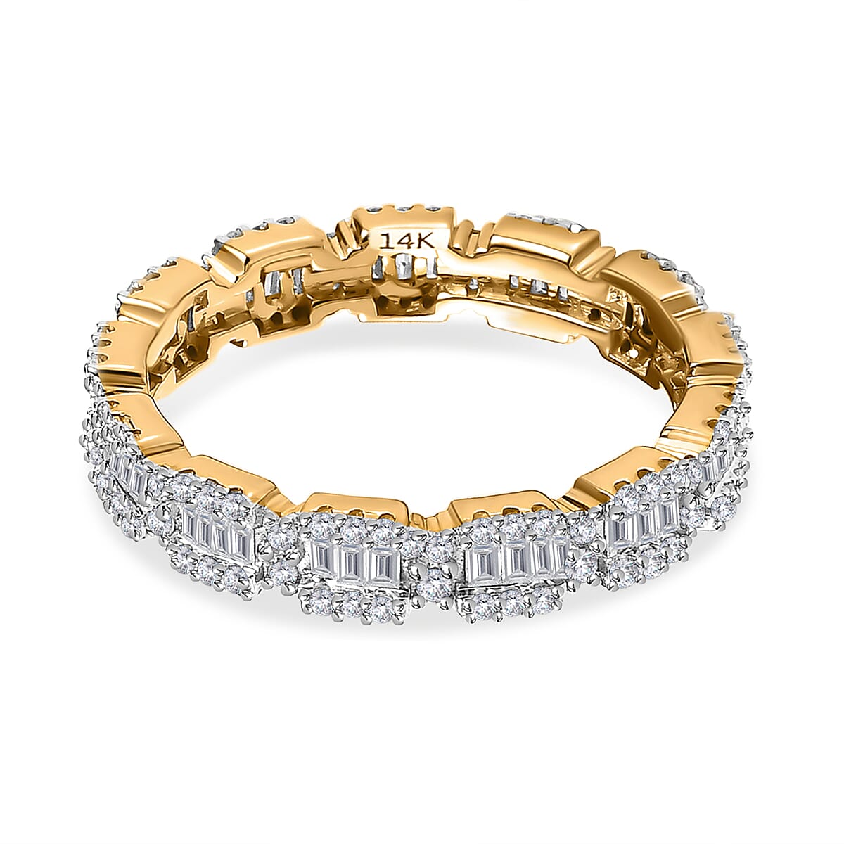 14K Yellow Gold SGL Certified Diamond (I1-I2 / G/H) Wedding Band Ring 1.00 Ct. 7508080 10