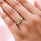 14K Yellow Gold SGL Certified Natural Green Diamond (I1-I2) Ring 0.50 Ct.