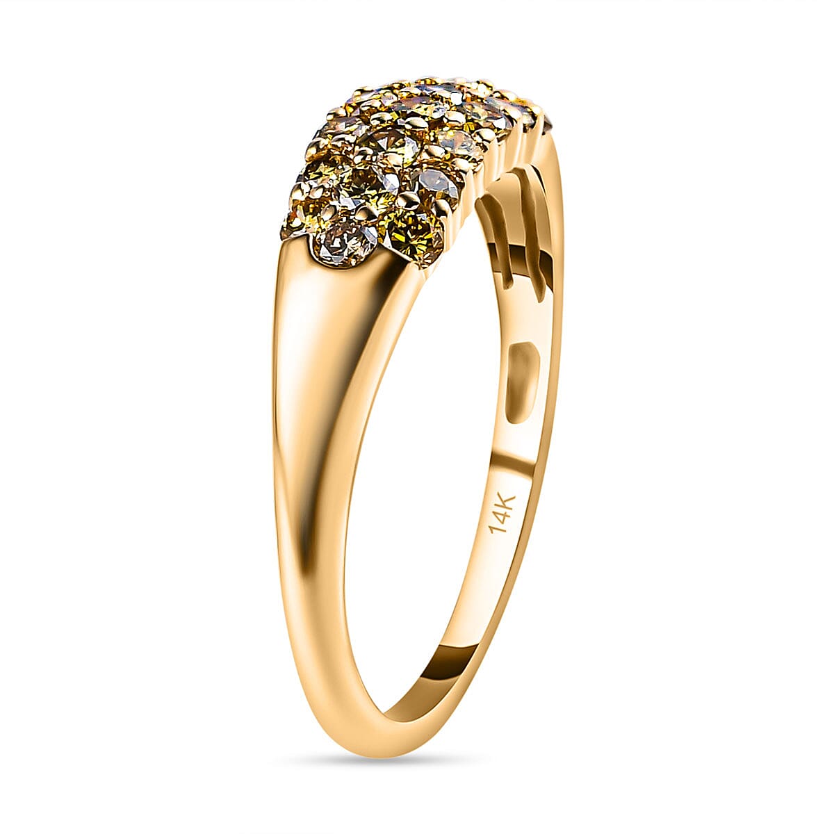 14K Yellow Gold SGL Certified Natural Green Diamond (I1-I2) Ring 7214698 8