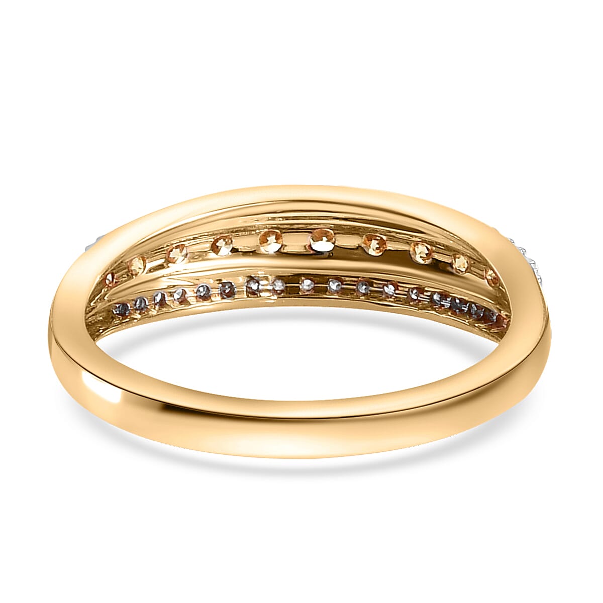 14K Yellow Gold SGL Certified Natural Green Diamond (I1-I2) and White Diamond (I1-I2-G-H) Engagement Ring 0.50 Ct 7078472 10