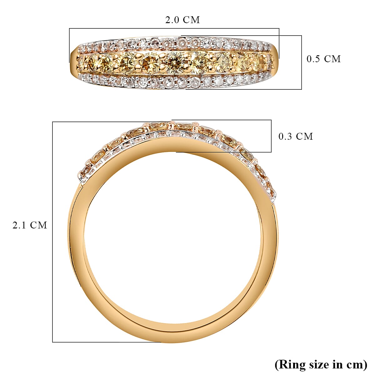 14K Yellow Gold SGL Certified Natural Green Diamond (I1-I2) and White Diamond (I1-I2-G-H) Engagement Ring 0.50 Ct 7078472 12