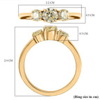 14K Yellow Gold SGL Certified (I1) Natural Yellow Diamond 3 Stone Ring 1.00 Ct