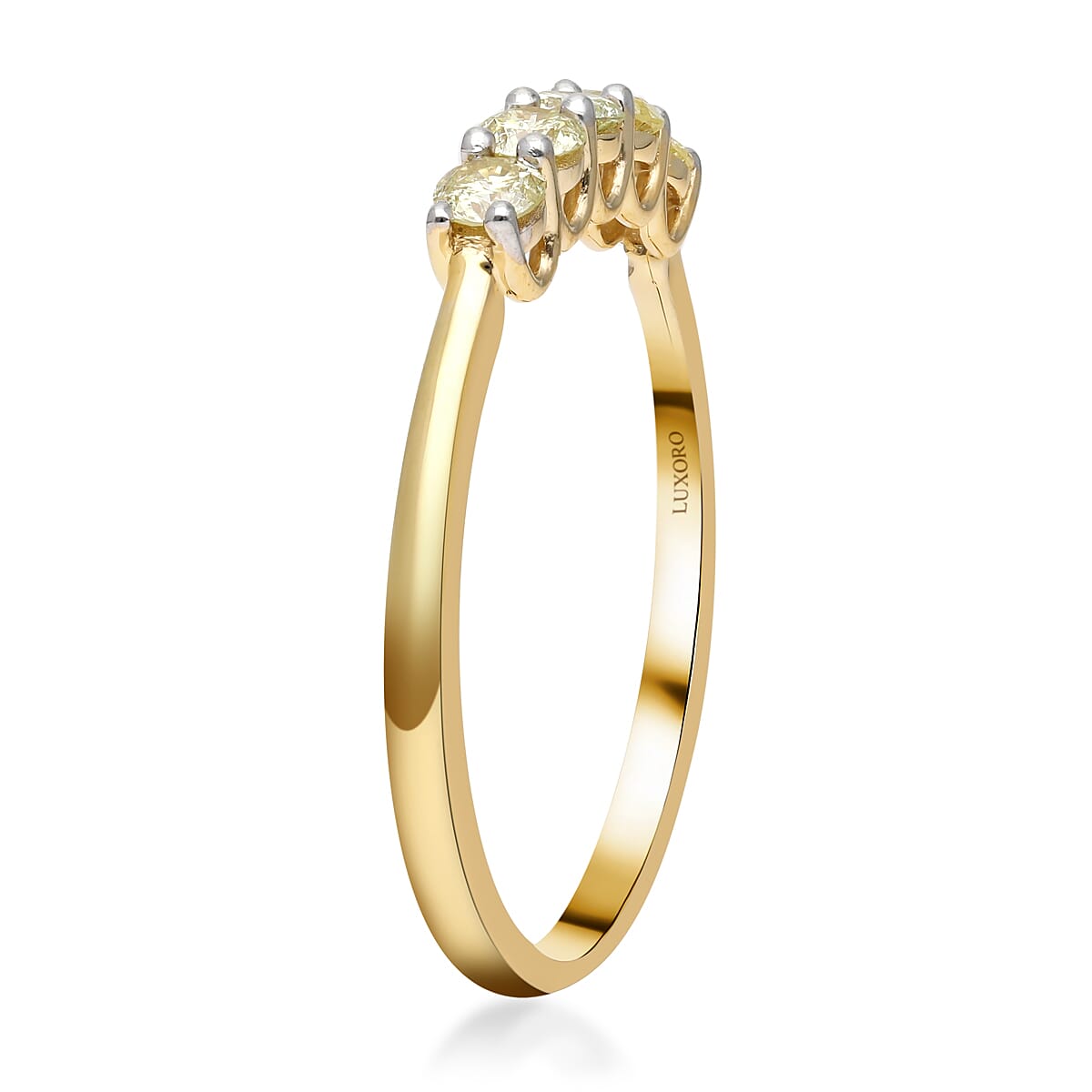 14K Yellow Gold SGL Certified Natural Yellow Diamond (SI-I1) 5 Stone Ring 0.50 Ct. 8914034 8