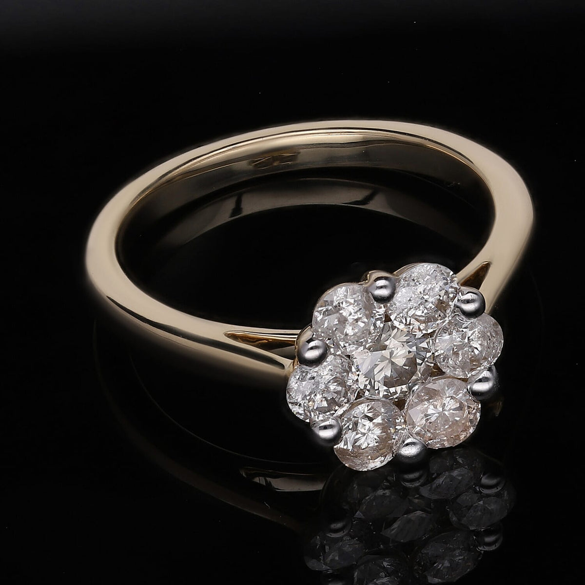 14K Yellow Gold SGL Certified Pressure Set Natural Diamond (I1-I2-G-H) Ring 1.02 Ct. 7535856 3