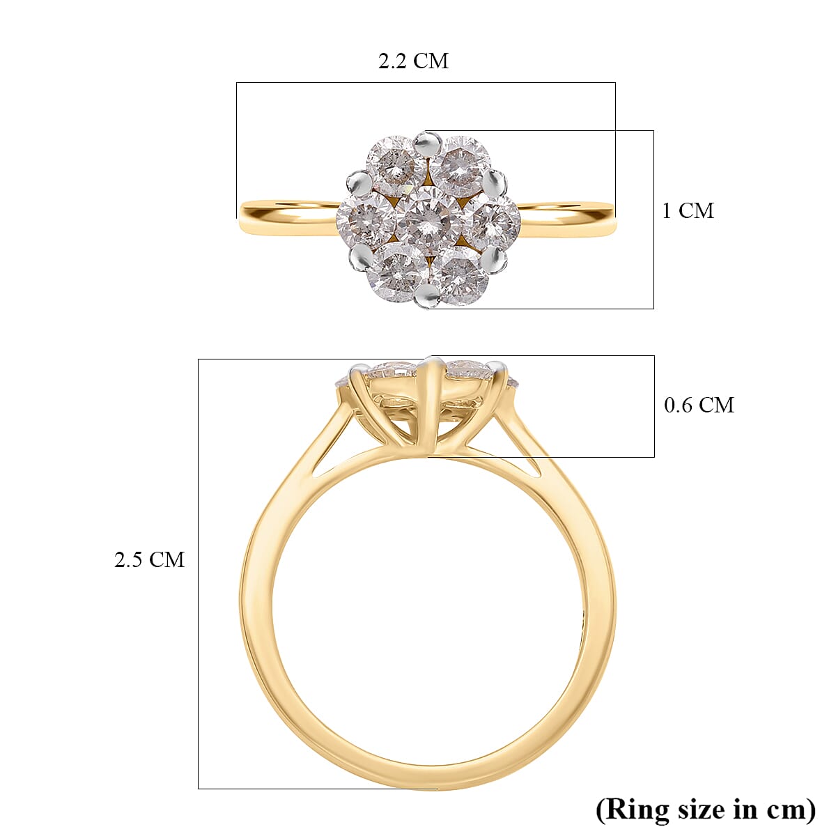 14K Yellow Gold SGL Certified Pressure Set Natural Diamond (I1-I2-G-H) Ring 1.02 Ct. 7535856 11