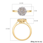 14K Yellow Gold SGL Certified Pressure Set Natural Diamond (I1-I2-G-H) Ring 1.02 Ct.