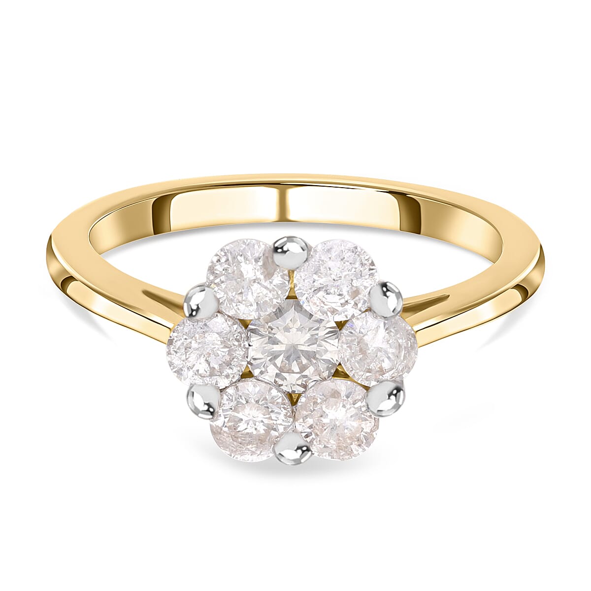 14K Yellow Gold SGL Certified Pressure Set Natural Diamond (I1-I2-G-H) Ring 1.02 Ct. 7535856 2