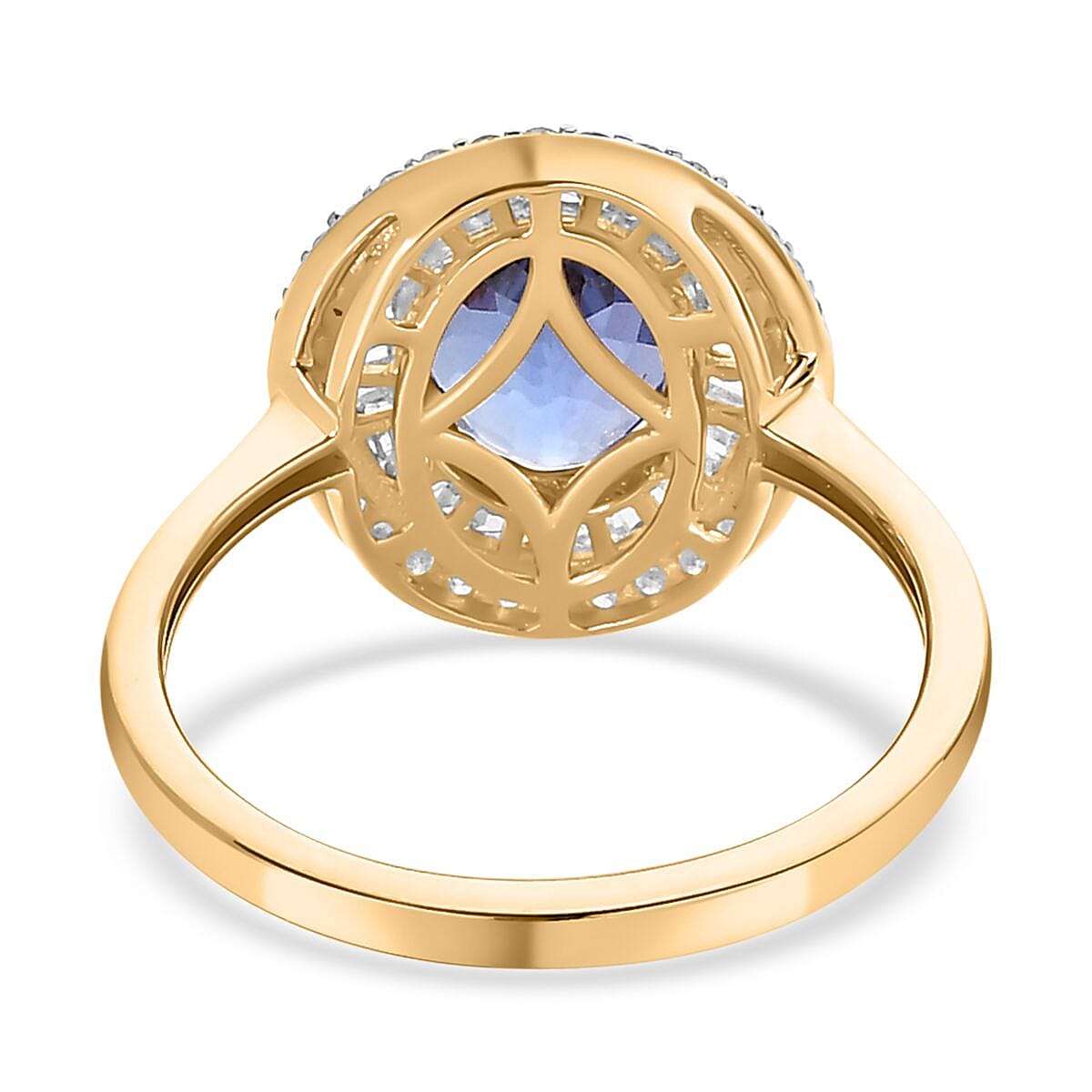 14K Yellow Gold Premium Tanzanite &amp; Diamond Double Halo Ring 2.50 Ct 7592251 4