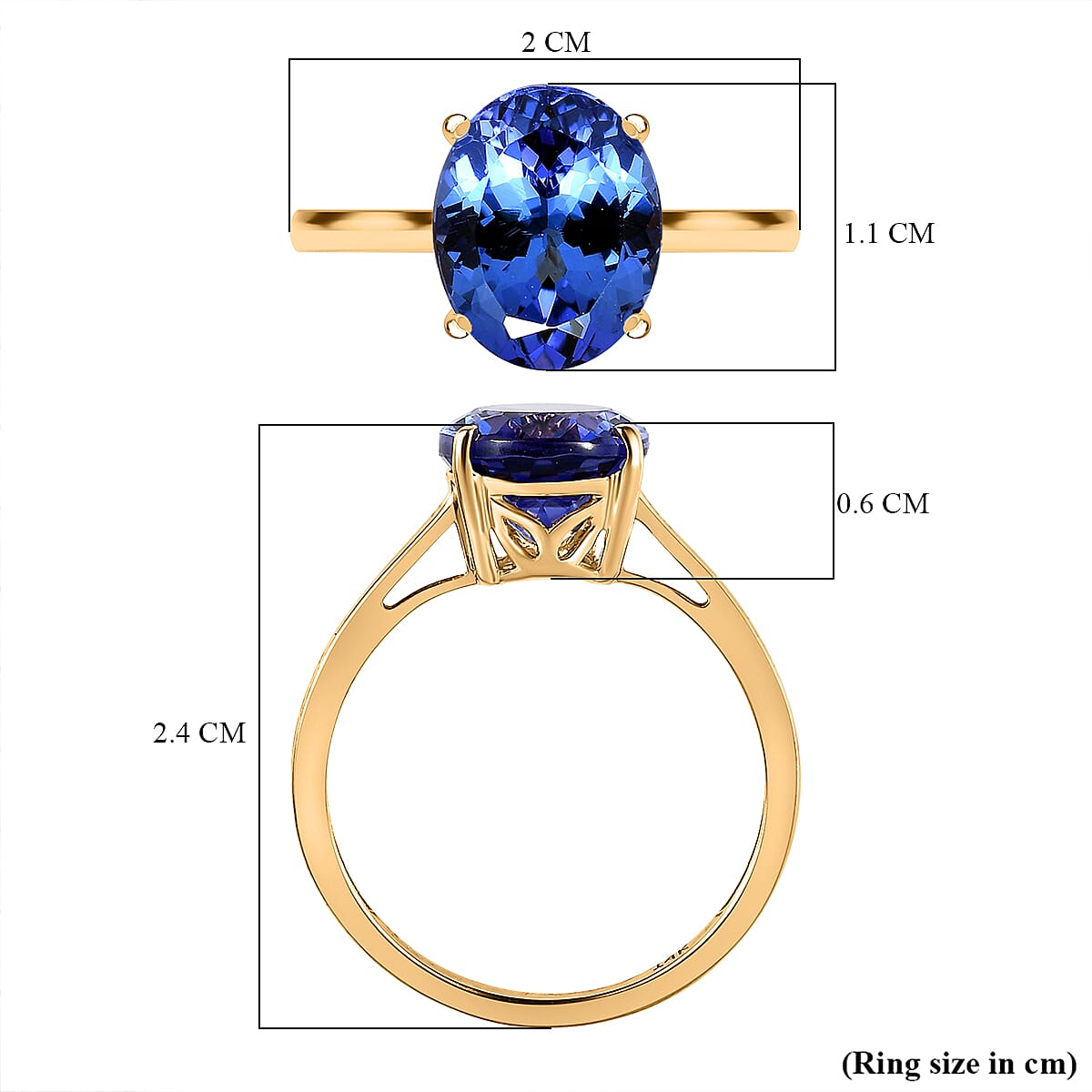 14K Yellow Gold AAA Tanzanite Solitaire Engagement Ring 3.00 Ct 7557127 5