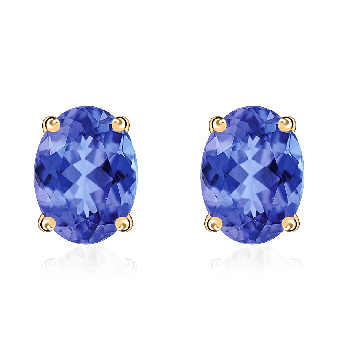 14K Yellow Gold Tanzanite Solitaire Stud Earrings, 1.60 Ct 8000408 0