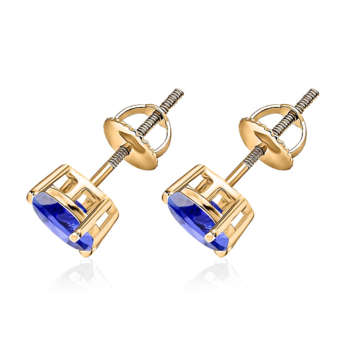 14K Yellow Gold Tanzanite Solitaire Stud Earrings, 1.60 Ct 8000408 2