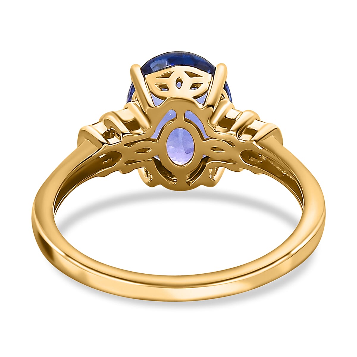 Collectors Edition- 14K Yellow Gold AAA Tanzanite (Oval 10x8 mm) and Diamond Ring 3.00 Ct 7592264 4