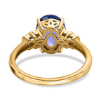Collectors Edition- 14K Yellow Gold AAA Tanzanite (Oval 10x8 mm) and Diamond Ring 3.00 Ct