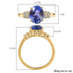 Collectors Edition- 14K Yellow Gold AAA Tanzanite (Oval 10x8 mm) and Diamond Ring 3.00 Ct
