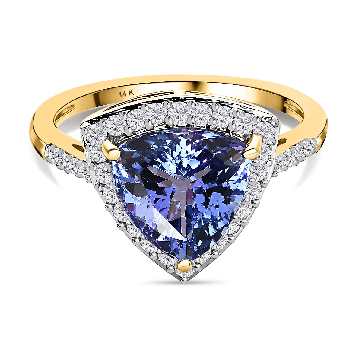 14K Yellow Gold AAA Tanzanite and Diamond Ring 3.01 Ct 7575806 0