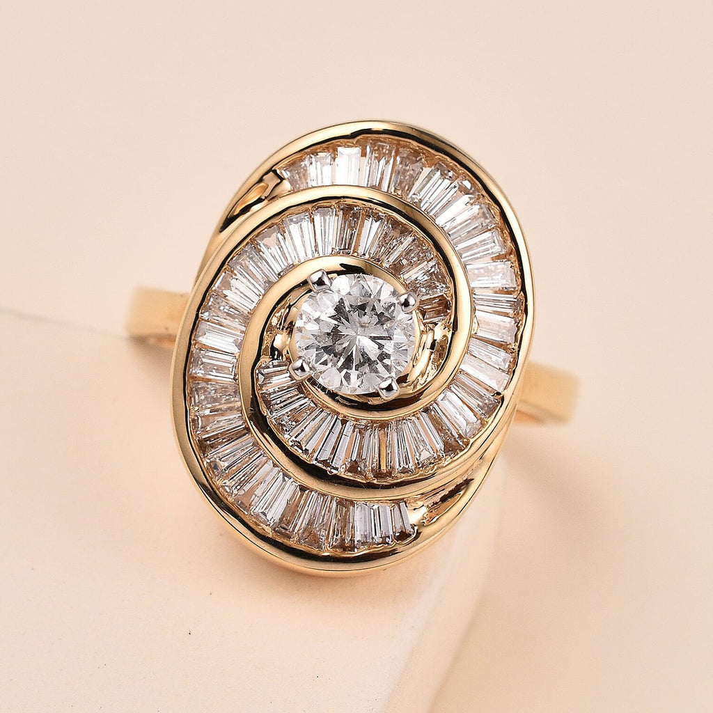 14K Yellow Gold & Diamond Ring 1.10 Ct, Gold Wt. 5.75 Gms.