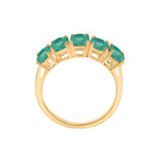 14K Yellow Gold   Zambian Emerald  5 Stone Ring 2.30 ct,  Gold Wt. 4 Gms  2.300  Ct.