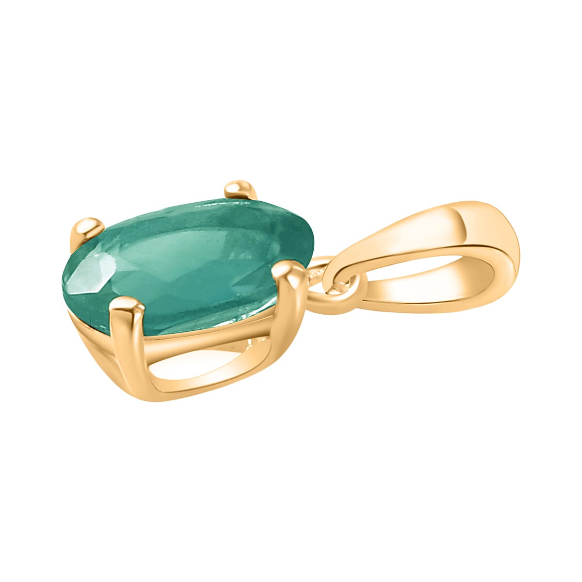 14K Yellow Gold Zambian Emerald Solitaire Pendant in Gold Wt. 2 grams, 0.820 Ct 8000232 3