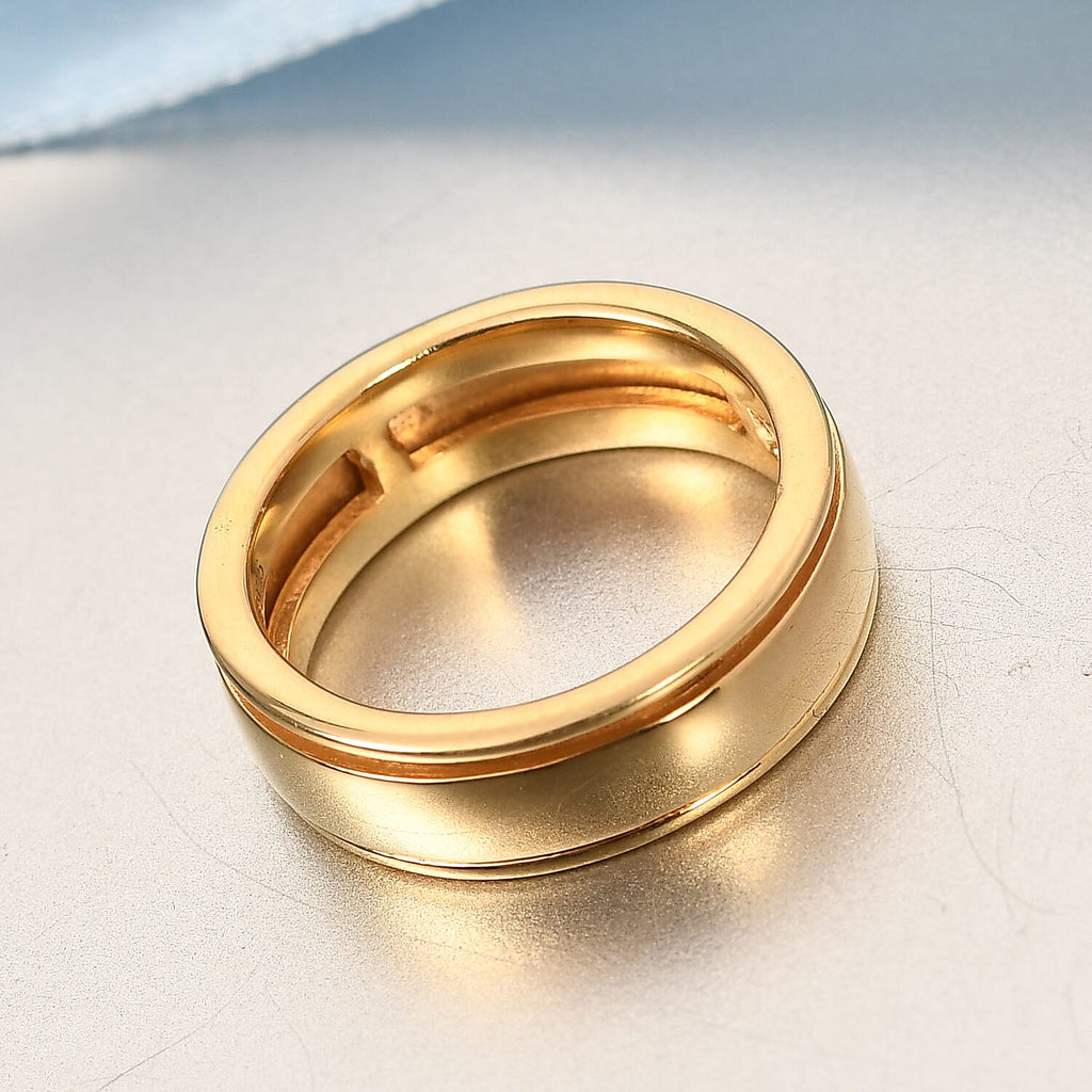 14k Gold Overlay Sterling Silver Spinner Ring
