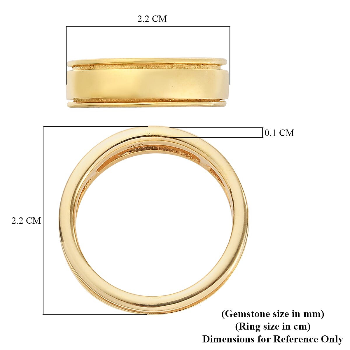 14k Gold Plated Sterling Silver Spinner Ring 3718420 6