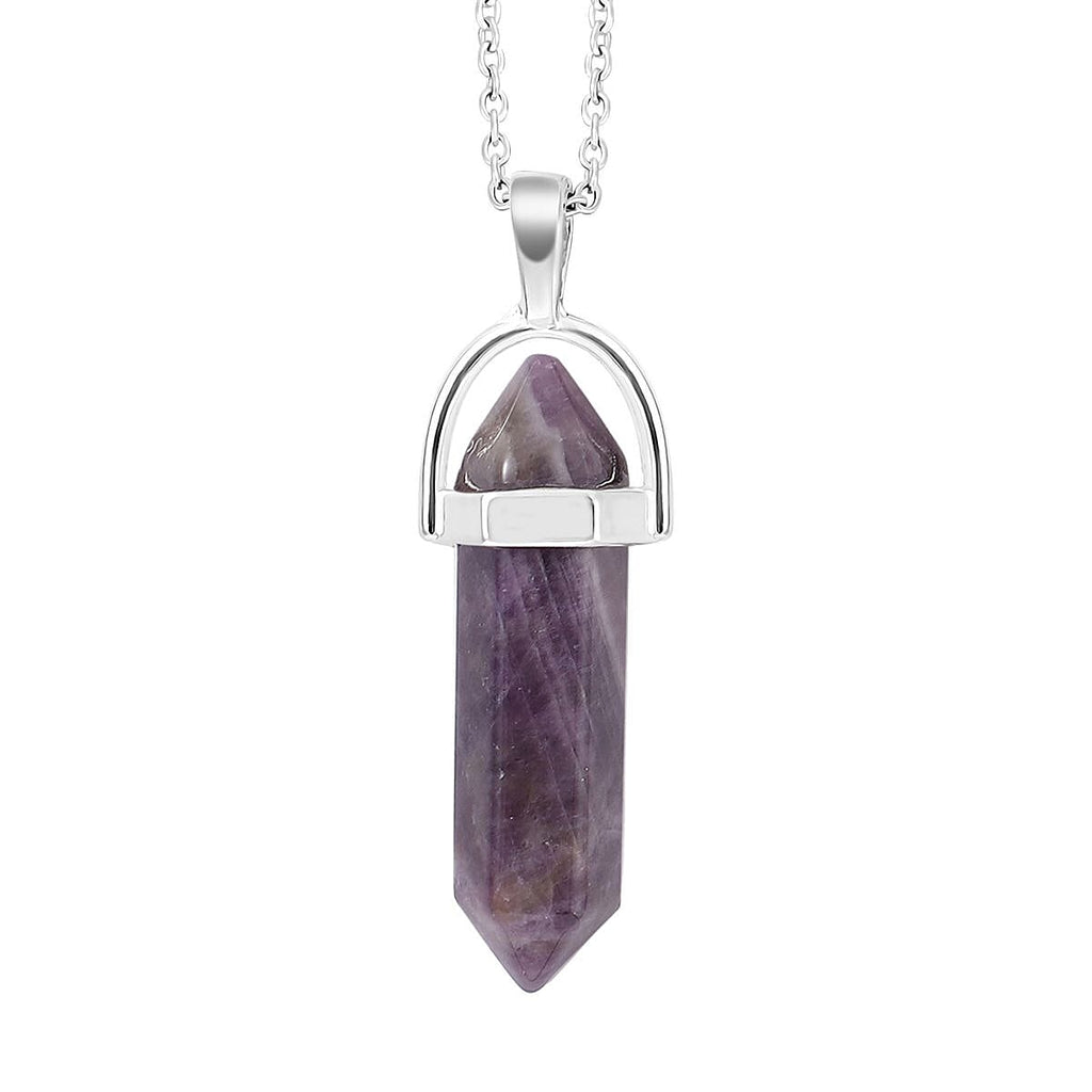 One Time Mega Deal - Amethyst Pendant with Chain (Size 24) in Silver Tone 16.00 Ct.