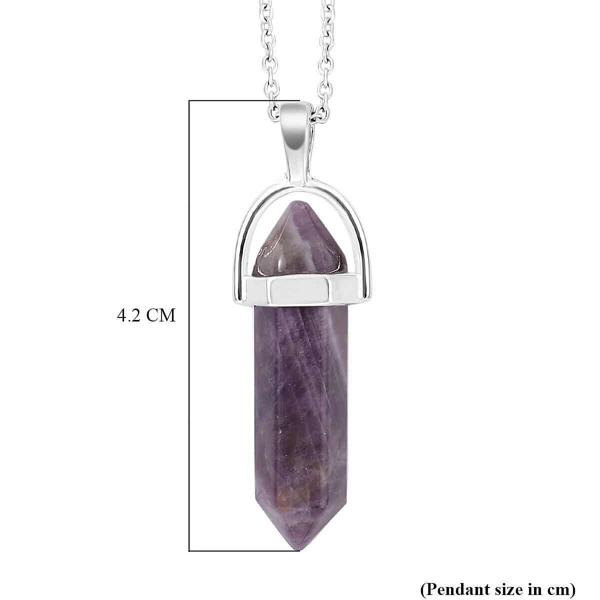 16 Carat Amethyst Solitaire Pendant with Chain in Stainless Steel 3599168 6