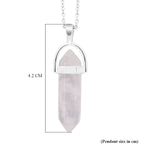 One Time Mega Deal - Rose Quartz Pendant with Chain (Size 24) in Silver Tone 16.00 Ct.