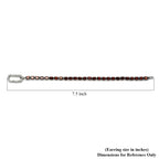 Mozambique Garnet and Simulated Diamond Bracelet (Size - 7.25) in Platinum Overlay Sterling Silver, Silver Wt. 9.00 Gms