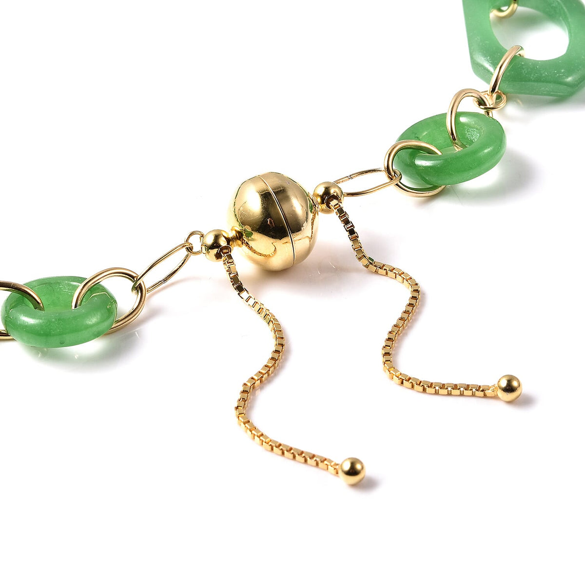 163 Ct. Green Jade and Natural Cambodian Zircon Necklace in Yellow Gold Plated Sterling Silver 20 Inches 3745128 4