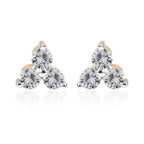 9K Yellow Gold SGL Certified Diamond (I3-GH) Stud Earring with Push Back 0.25 Ct.