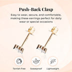 9K Yellow Gold SGL Certified Diamond (I3-GH) Stud Earring with Push Back 0.25 Ct.