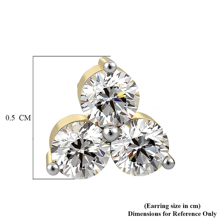 9K Yellow Gold SGL Certified Diamond (I3-GH) Stud Earring with Push Back 0.25 Ct.