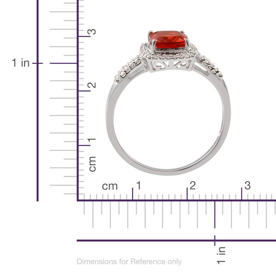 1.25 Ct Jalisco Fire Opal and Diamond Halo Ring in 9K White Gold 2.18 Grams 1860792 2