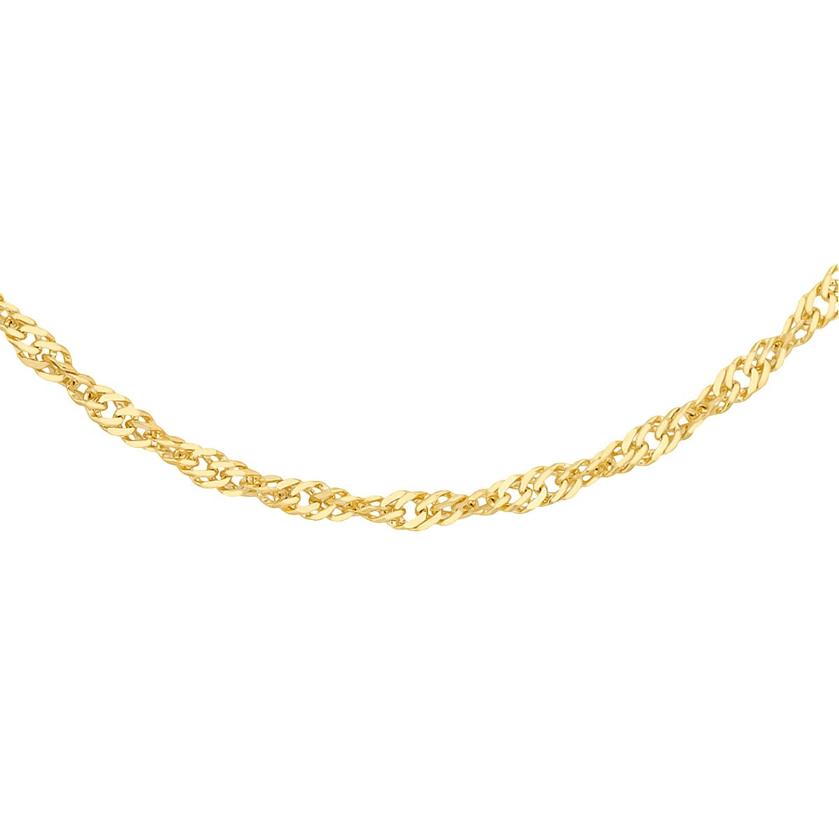 18K Gold 0.9 MM Curb Chain with Spring Ring Clasp 16 Inch Polished 8104713 0