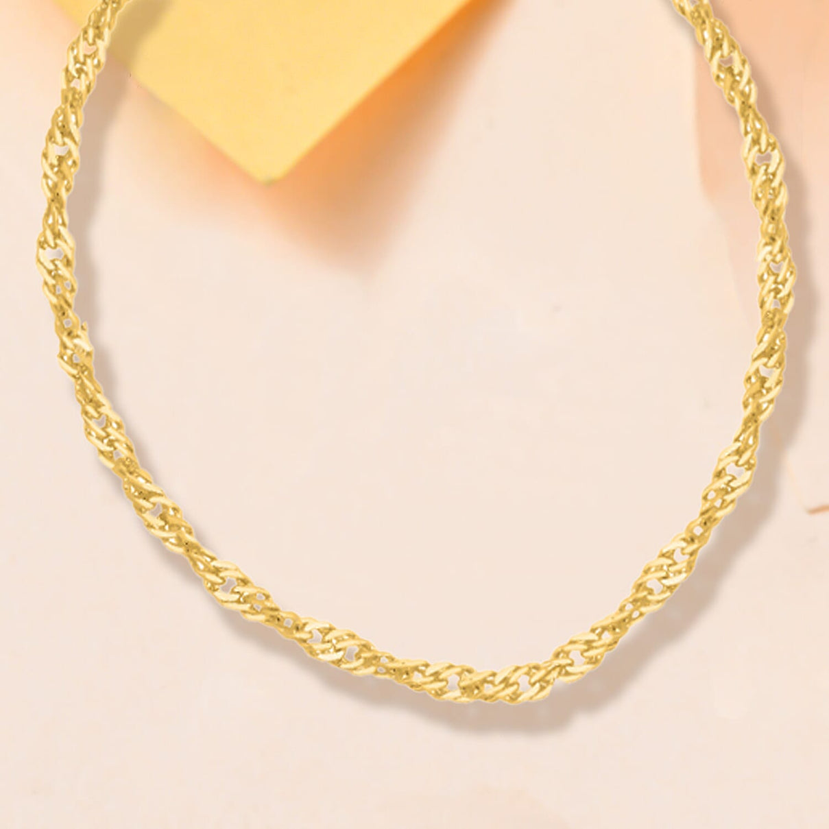 18K Gold 0.9 MM Curb Chain with Spring Ring Clasp 16 Inch Polished 8104713 1