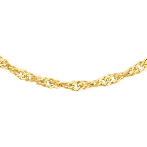 18K Gold 0.9 MM Curb Chain with Spring Ring Clasp 16 Inch Polished 8104713 4