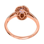 18K Rose Gold  AAA  Natural  Purple Sapphire ,  White Diamond  SI Ring 1.40 ct,  Gold Wt. 3.83 Gms  1.400  Ct.