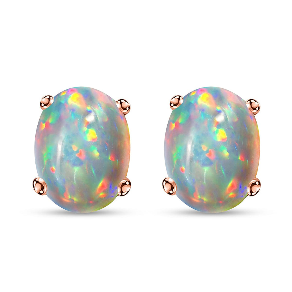 18K Rose Gold  AAA   Ethiopian Opal  Earring 0.82 ct,  Gold Wt. 1.14 Gms  0.820  Ct.