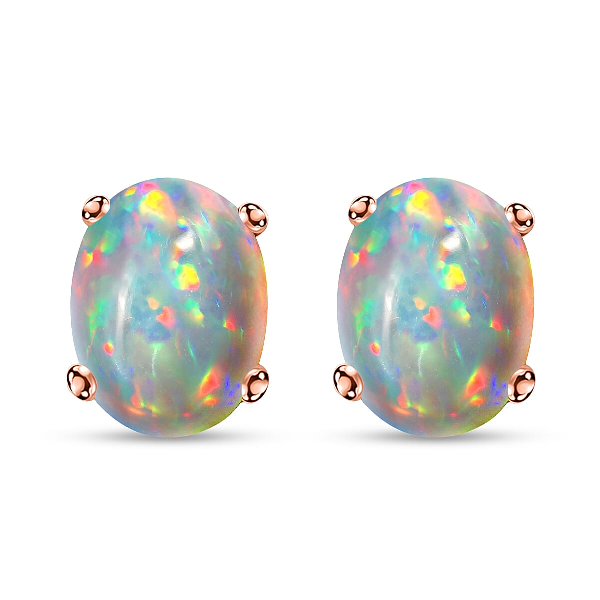 18K Rose Gold AAA Ethiopian Opal Earring in Gold Wt. 1.14 grams, 0.820 Ct 7727356 0