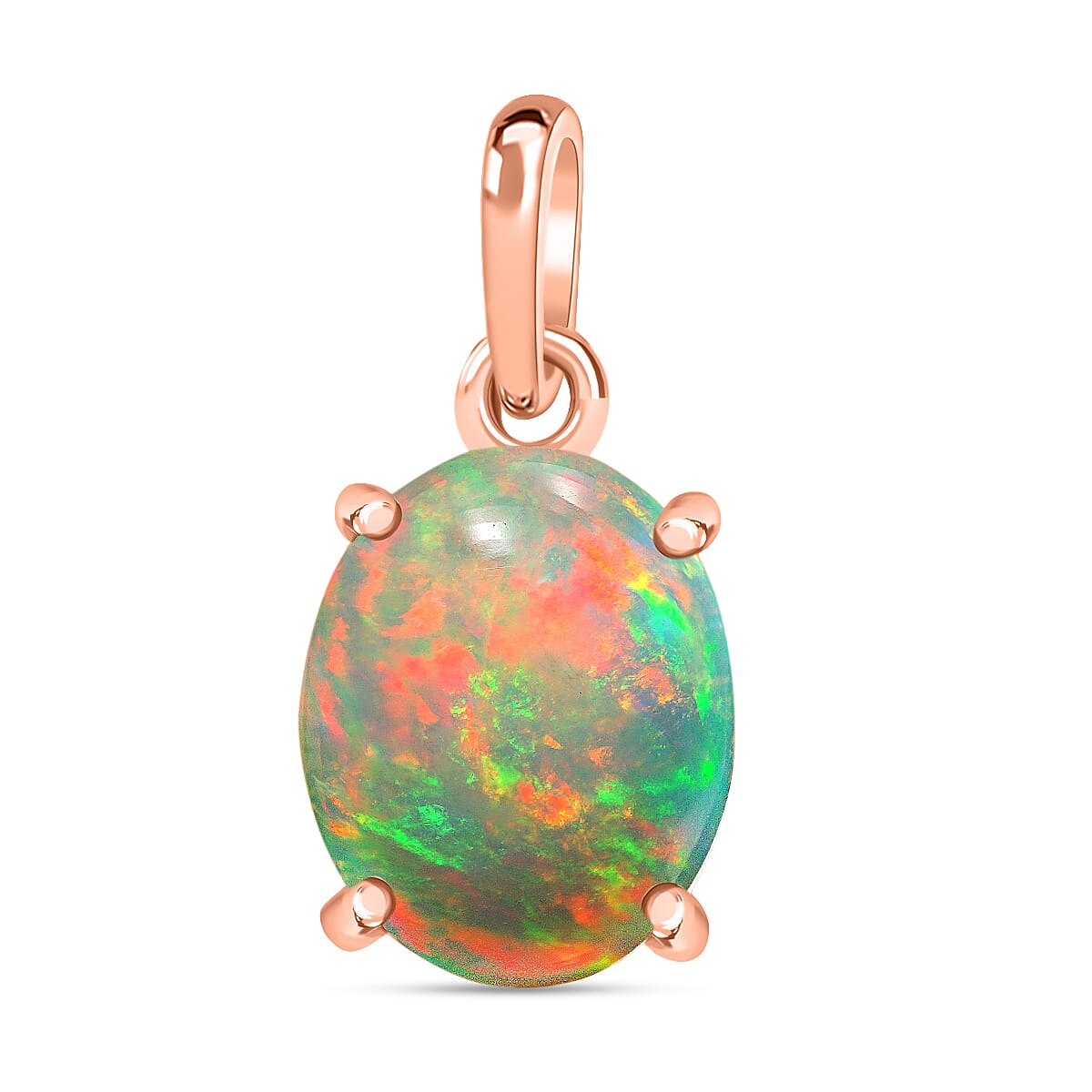 18K Rose Gold AAA Ethiopian Opal  Solitaire Pendant 1.80 ct. 8000342 0