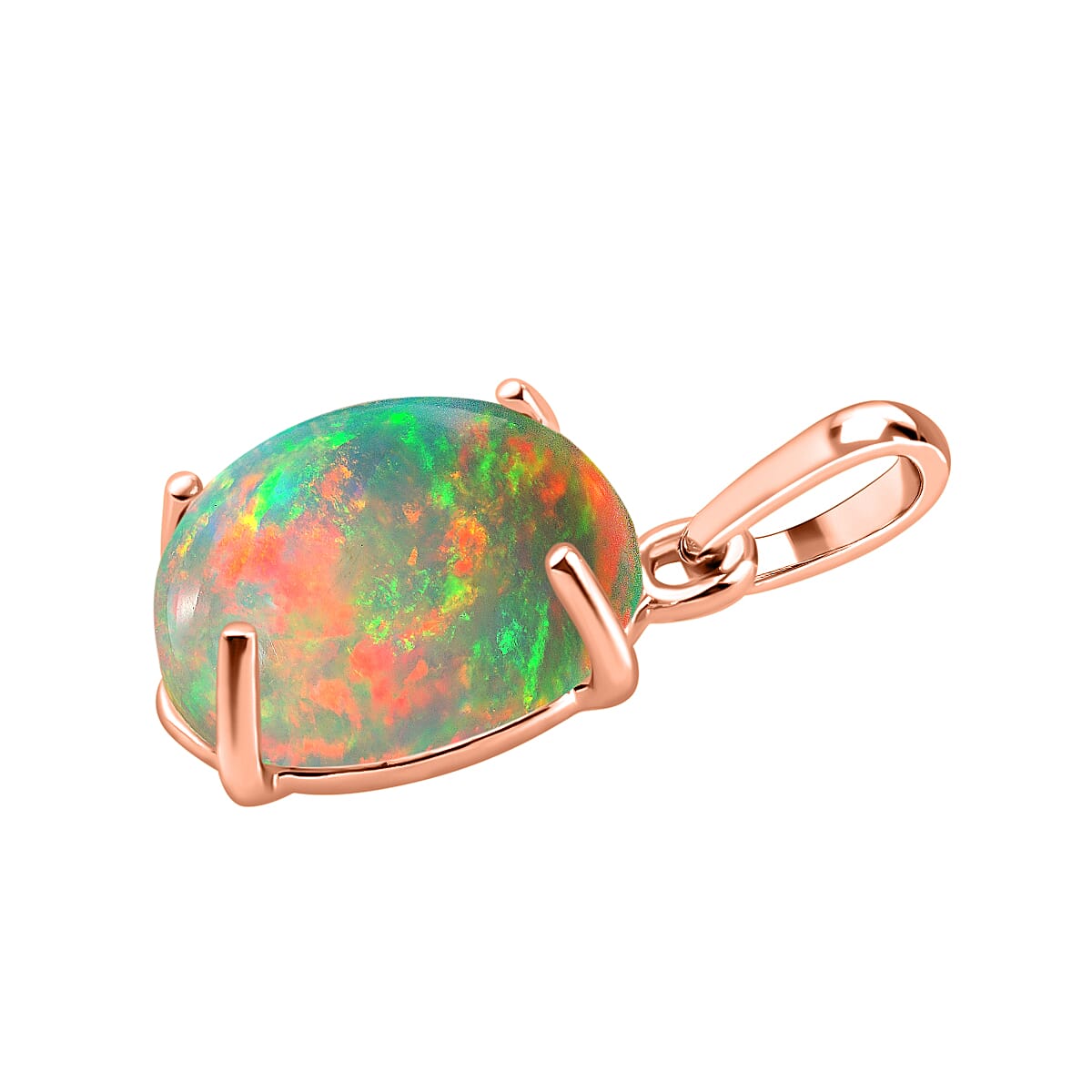 18K Rose Gold AAA Ethiopian Opal  Solitaire Pendant 1.80 ct. 8000342 2