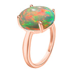 18K Rose Gold  AAA  Ethiopian Opal Solitaire Ring 2.40 ct,  Gold Wt. 5.5 Gms  2.400  Ct.
