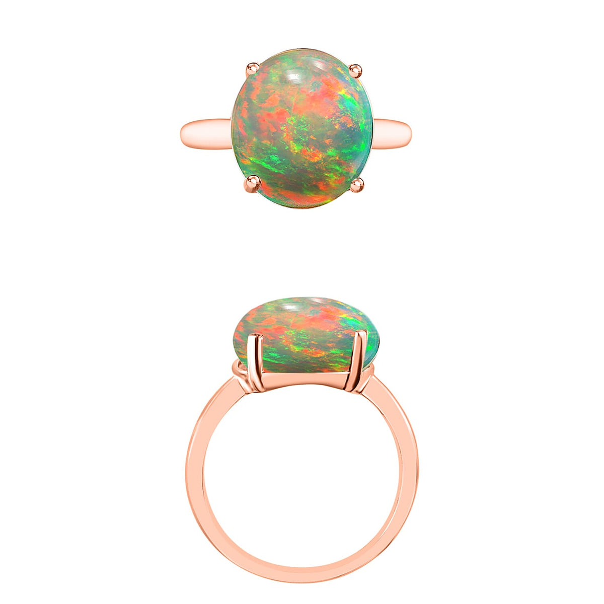 18K Rose Gold AAA Ethiopian Opal Solitaire Ring in Gold Wt. 5.5 grams, 2.40 Ct 7717959 3