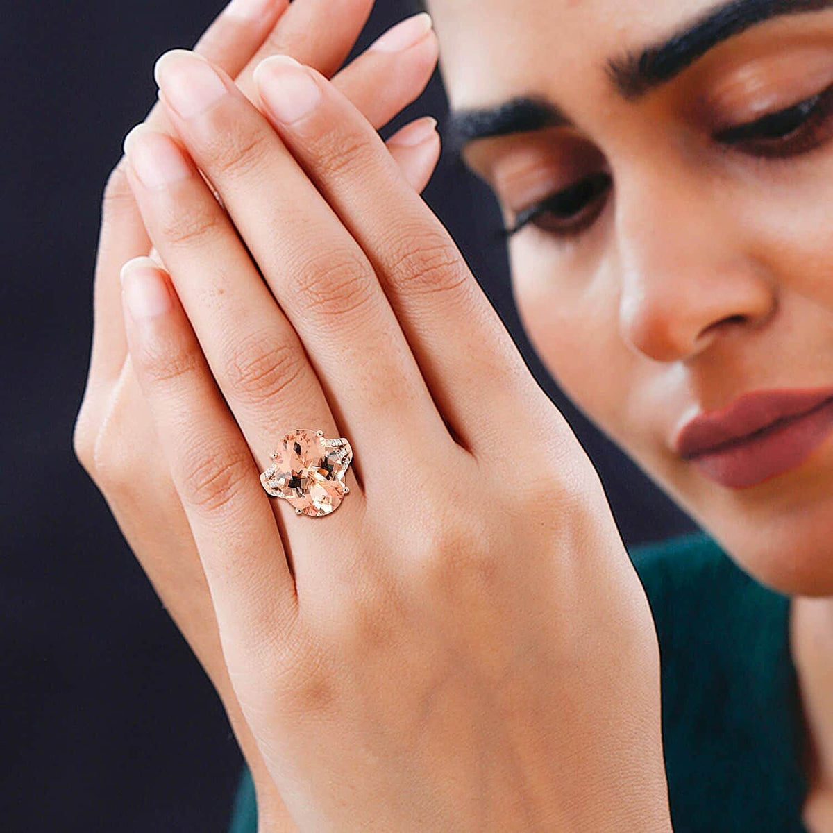 Iliana Appraised AAA Marropino Morganite and Diamond Solitaire Ring in 18K Rose Gold, AGI Certified 7200070 3
