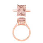 18K Rose Gold  AAA   Morganite  Ring 4.95 ct,  Gold Wt. 5.5 Gms  4.950  Ct.