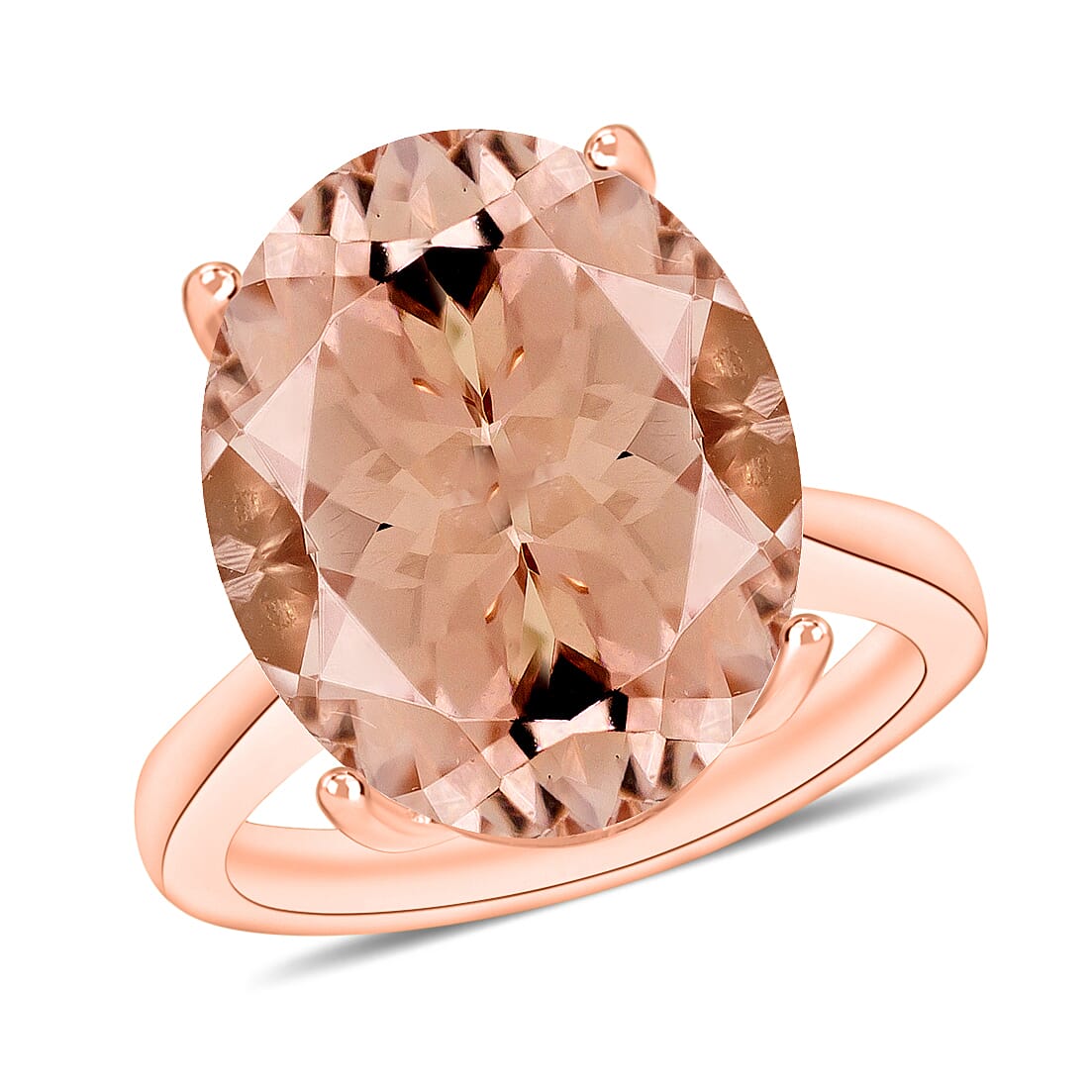 18K Rose Gold AAA Morganite Ring in Gold Wt. 5.5 grams, 7 Ct 7719016 0