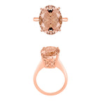 18K Rose Gold  AAA   Morganite  Ring 7.00 ct,  Gold Wt. 5.5 Gms  7.000  Ct.