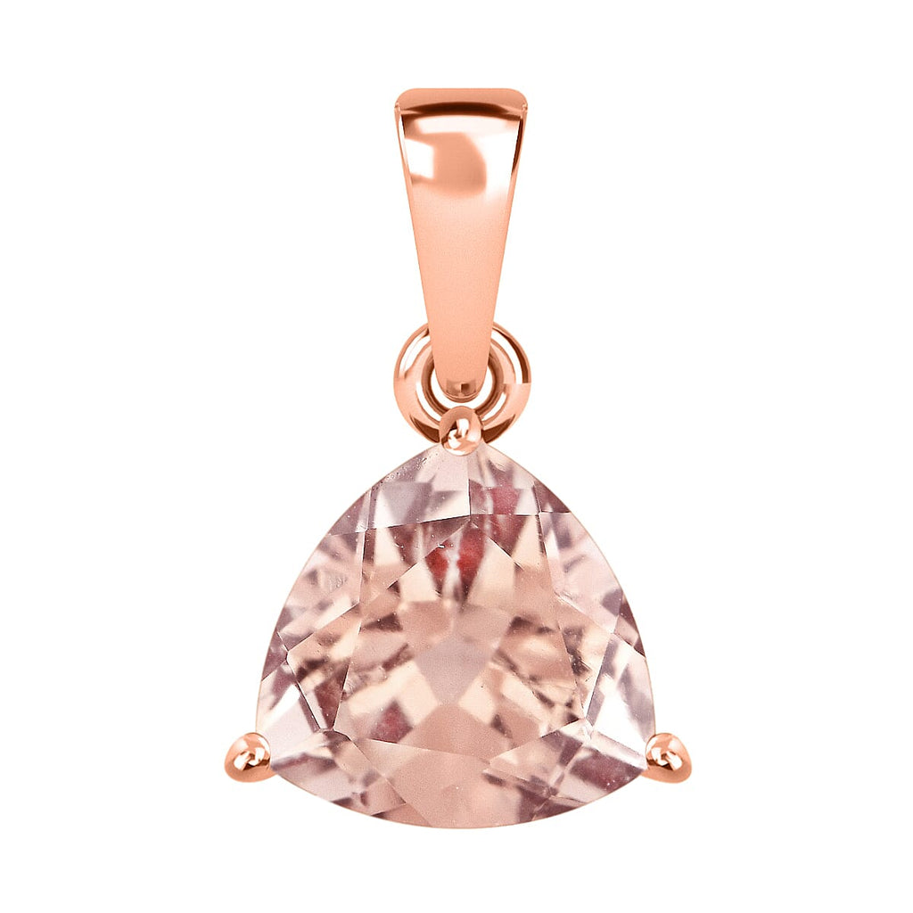 18K Rose Gold  AAA   Morganite  Solitaire Pendant 1.30 ct,  Gold Wt. 2 Gms  1.300  Ct.